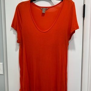 Orange crew neck top
